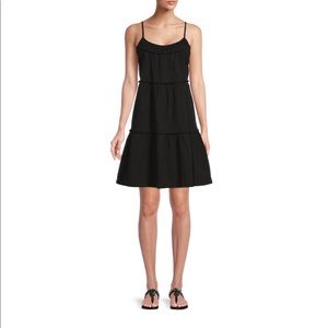 Tiered tank dress - black